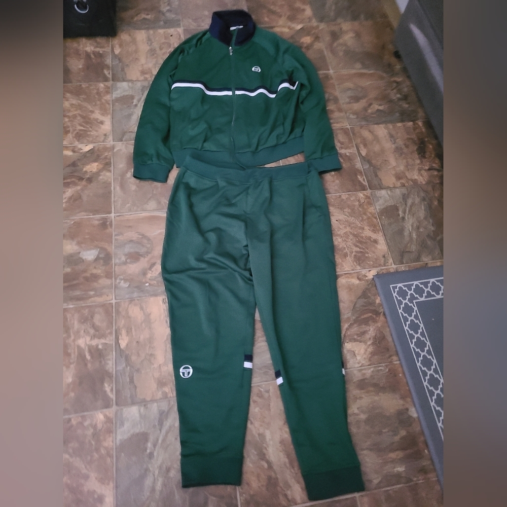Sergio Tacchini Dark Green Track Suit with White and Black Details 2XL